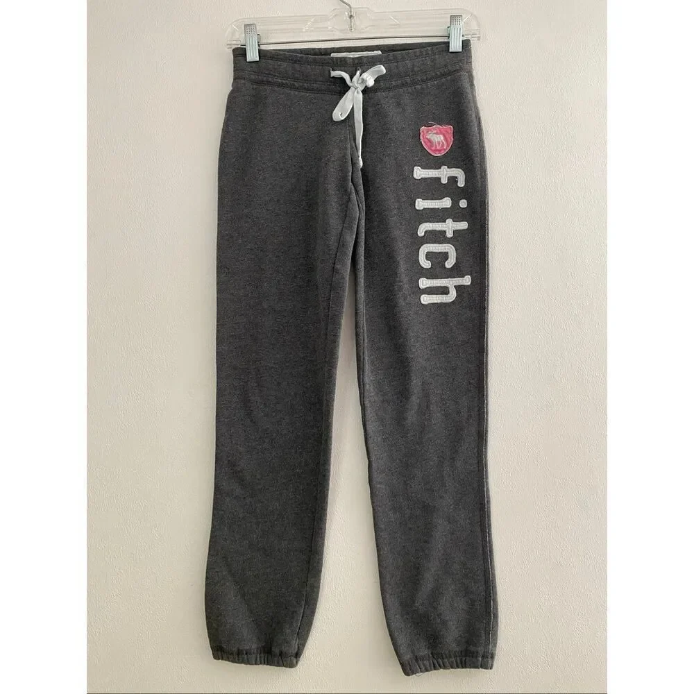 Abercrombie Kids Gray Jogger Sweatpants Girls Large Y2K Lounge